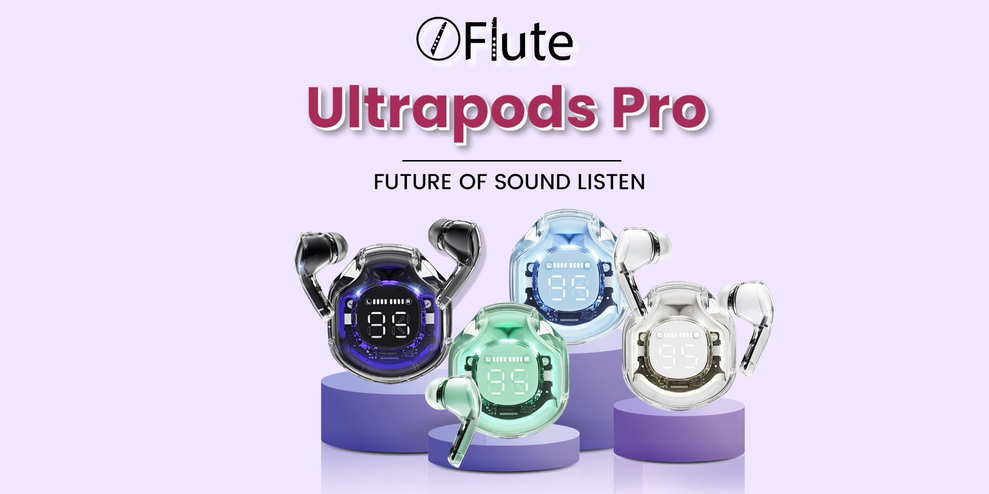 Flute Ultrapods Pro Wireless Earbuds - Active Black