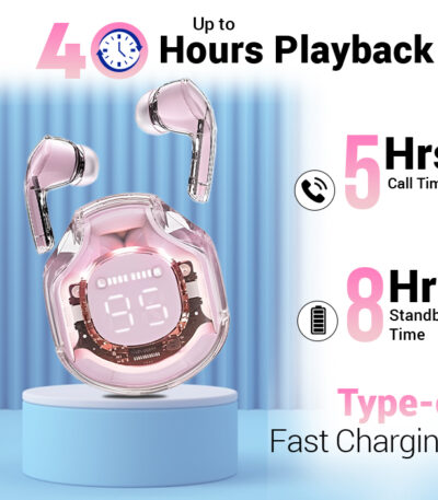 Flute Ultrapods Pro Wireless Earbuds - Pink