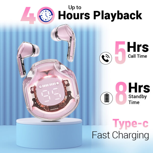 Flute Ultrapods Pro Wireless Earbuds - Pink